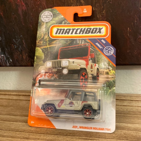 Matchbox Toys Matchbox Jurassic Park Jeep Wrangler Rollbar 8 Mbx